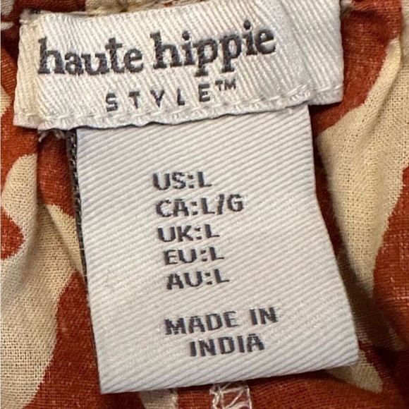 Anthropologie Haute Hippie, SOFT Cotton Pants Wide Leg,Shell Tie,Boho Size Large - Picture 4 of 11